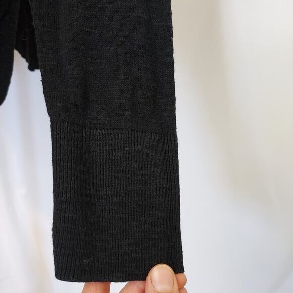 Gap Black Knit Cotton Blend Open Ribbed Front Long Sleeve Cardigan Sweater - Picture 4 of 9